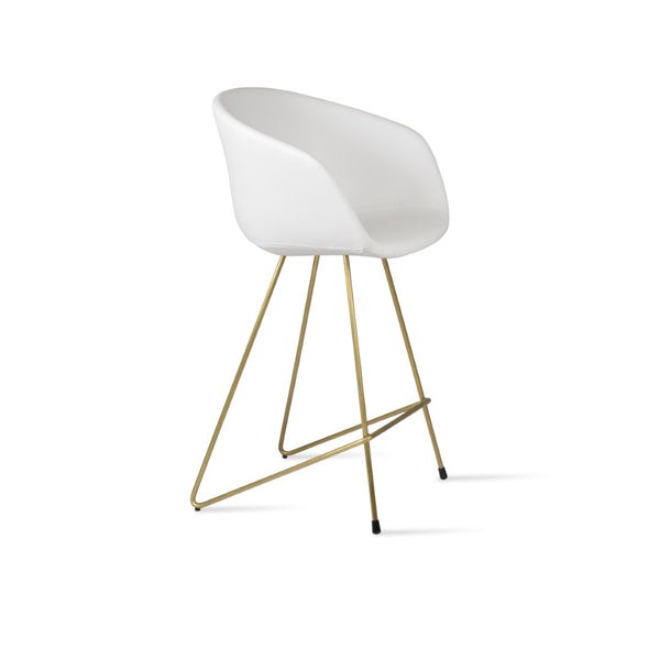 Soho Concept Tribeca Cat Barstools & Counterstools - Modern Wire Design, Soft Leatherette, 2-year Guarantee Brass,White  Soho-concept-dining-chair-10010