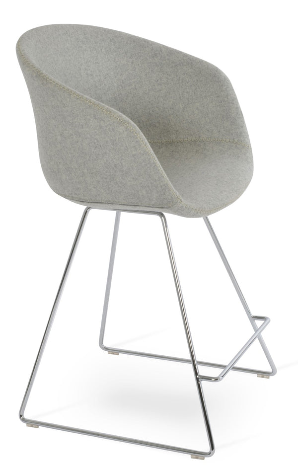 Soho Concept Tribeca Barstools & Counterstools - Premium Camira Blazer Wool, 10-year Guarantee, Stylish Design Chrome,Silver  Soho-concept-dining-chair-10011