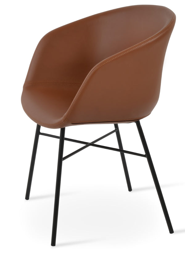 Soho Concept Tribeca Cross Armchair Dining Chair - Stylish Soft Black Leatherette With 2-year Guarantee! Black  Soho-concept-dining-chair-06068