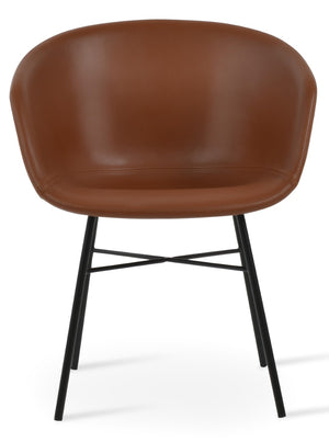 Soho Concept Tribeca Cross Armchair Dining Chair - Stylish Soft Black Leatherette With 2-year Guarantee! Black  Soho-concept-dining-chair-06068