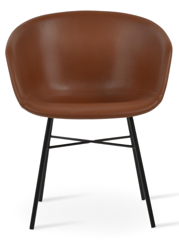 Soho Concept Tribeca Cross Armchair Dining Chair - Stylish Soft Black Leatherette With 2-year Guarantee! Black  Soho-concept-dining-chair-06068