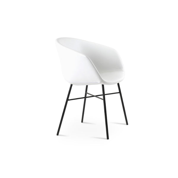 Soho Concept Tribeca Cross Armchair Dining Chair - Stylish Soft Black Leatherette With 2-year Guarantee! Black,White  Soho-concept-dining-chair-06070