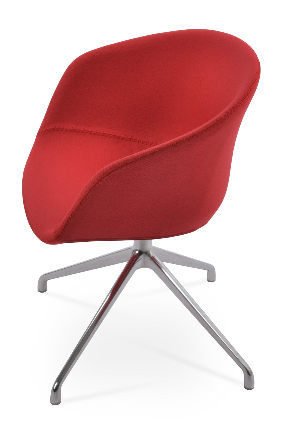 Soho Concept Tribeca Galata Bar Dining Chair - Stylish Chrome & Red, Soft Boucle Wool Fabric, 10-year Guarantee Chrome,Red Steel Tubular Legs Soho-concept-dining-chair-06076