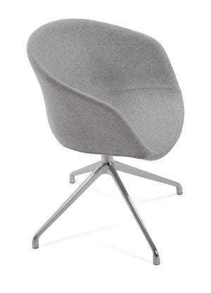 Soho Concept Tribeca Swivel Dining Armchair - Premium Upholstery, Chrome Base, 10-year Guarantee, Stylish Comfort Chrome,Silver  Soho-concept-dining-chair-06074