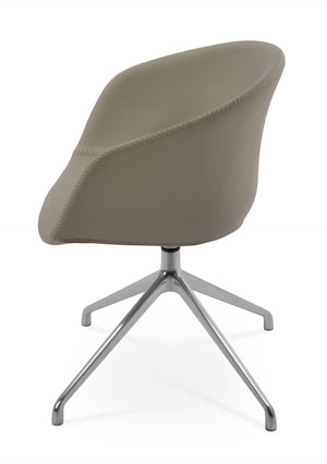 Soho Concept Tribeca Arm Ana Dining Chair - Stylish Ppm Leatherette With Metal Legs, 2-year Warranty, Comfort Fit Chrome  Soho-concept-dining-chair-06075