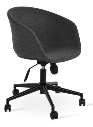 Soho Concept Tribeca Office Chair In Dark Grey Camira Blazer Wool Fabric With 10-year Guarantee & Chrome Base Black,Dark Grey  Soho-concept-dining-chair-11988