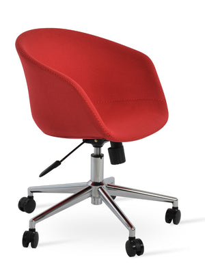 Soho Concept Tribeca Office Chair In Boucle, Velvet, Nubuck & Camira Fabrics - 10 Year Warranty, Elegant Black & White Chrome,Red  Soho-concept-dining-chair-11989