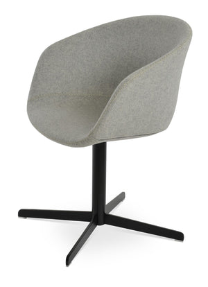 Soho Concept Tribeca 4 Star Swivel Dining Chair - Elegant Wool & Boucle Upholstery, 10-year Guarantee, Stylish Design Dark Grey,Black  Soho-concept-dining-chair-06083