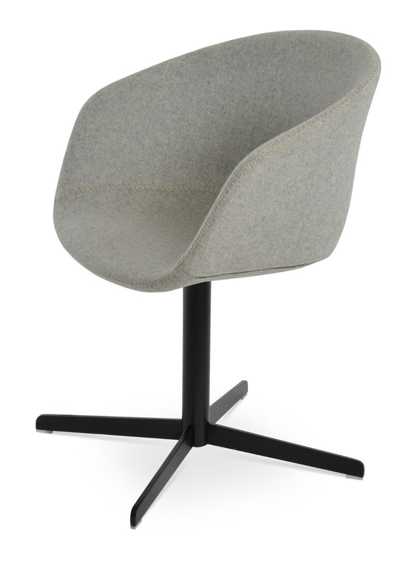 Soho Concept Tribeca 4 Star Swivel Dining Chair - Elegant Wool & Boucle Upholstery, 10-year Guarantee, Stylish Design Dark Grey,Black  Soho-concept-dining-chair-06083