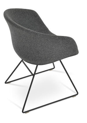 Soho Concept Tribeca Wire Armchair Dining Chair - Luxurious Camira Wool Fabric, Durable Design & 10-year Warranty Dark Grey,Black  Soho-concept-dining-chair-06085