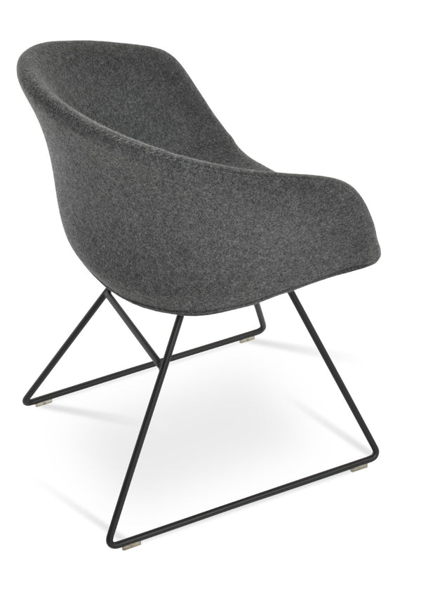 Soho Concept Tribeca Wire Armchair Dining Chair - Luxurious Camira Wool Fabric, Durable Design & 10-year Warranty Dark Grey,Black  Soho-concept-dining-chair-06085
