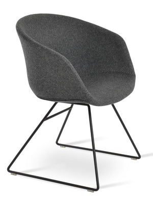 Soho Concept Tribeca Wire Armchair Dining Chair - Luxurious Camira Wool Fabric, Durable Design & 10-year Warranty Dark Grey,Black  Soho-concept-dining-chair-06082