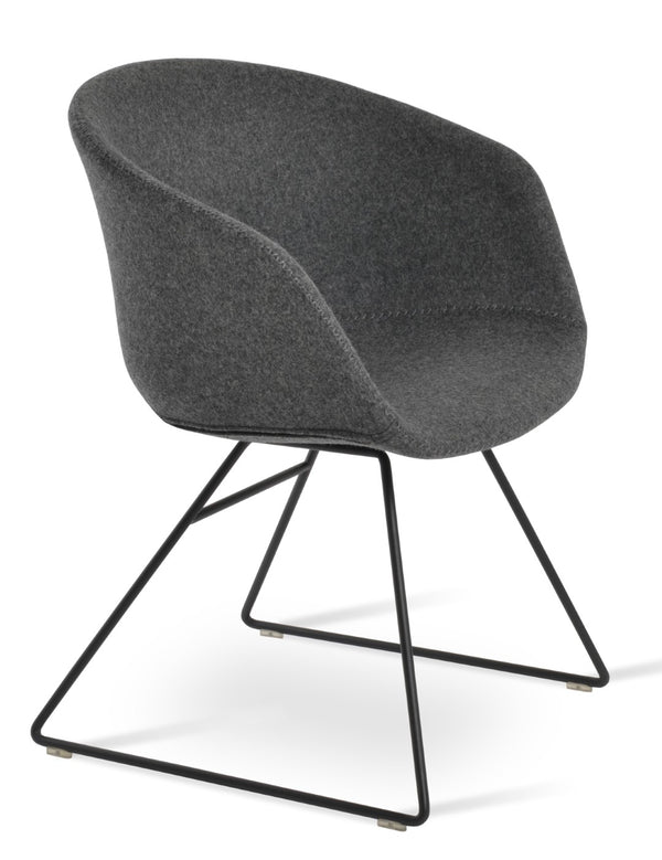 Soho Concept Tribeca Wire Armchair Dining Chair - Luxurious Camira Wool Fabric, Durable Design & 10-year Warranty Dark Grey,Black  Soho-concept-dining-chair-06082