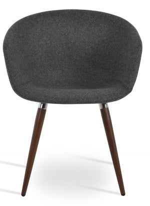 Soho Concept Tribeca Arm Ana Dining Chair - Stylish Ppm Leatherette With Metal Legs, 2-year Warranty, Comfort Fit Dark Grey,Walnut  Soho-concept-dining-chair-06080