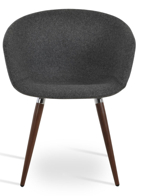 Soho Concept Tribeca Arm Ana Dining Chair - Stylish Ppm Leatherette With Metal Legs, 2-year Warranty, Comfort Fit Dark Grey,Walnut  Soho-concept-dining-chair-06080