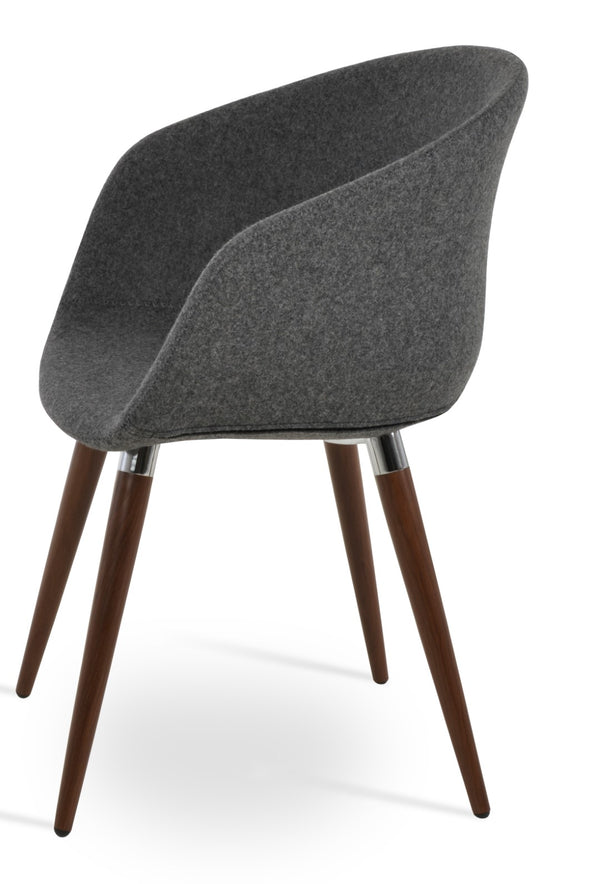 Soho Concept Tribeca Arm Ana Dining Chair - Stylish Ppm Leatherette With Metal Legs, 2-year Warranty, Comfort Fit Dark Grey,Walnut  Soho-concept-dining-chair-06080