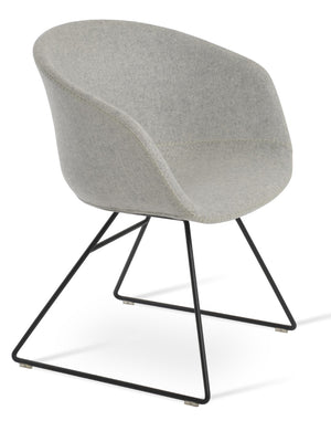 Soho Concept Tribeca Wire Armchair Dining Chair - Luxurious Camira Wool Fabric, Durable Design & 10-year Warranty Silver,Black  Soho-concept-dining-chair-06088