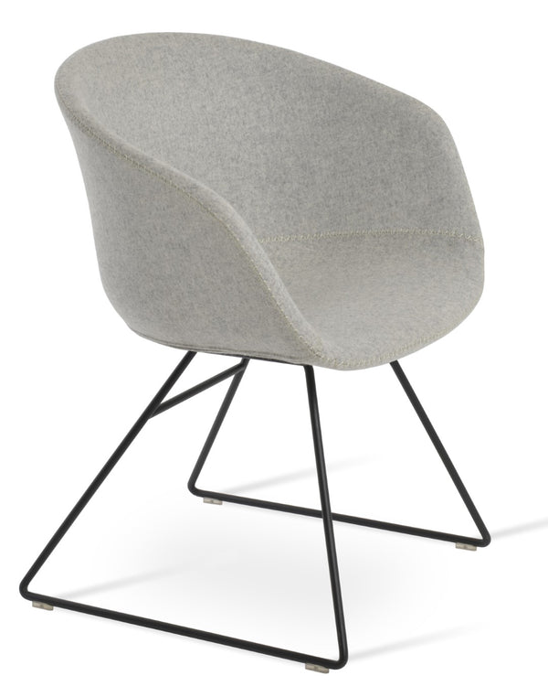 Soho Concept Tribeca Wire Armchair Dining Chair - Luxurious Camira Wool Fabric, Durable Design & 10-year Warranty Silver,Black  Soho-concept-dining-chair-06088