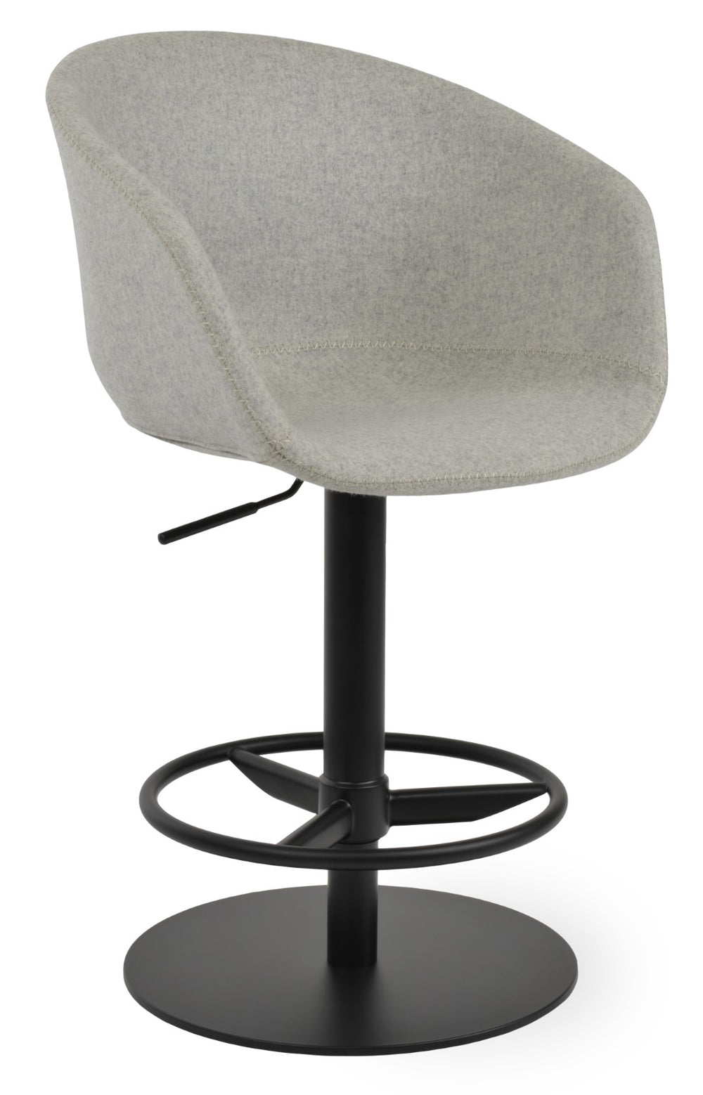 Soho Concept Tribeca Adjustable Piston Barstools In Dark Grey Wool Fabric - Stylish, Durable, 10-year Guarantee! Silver,Black  Soho-concept-dining-chair-07238