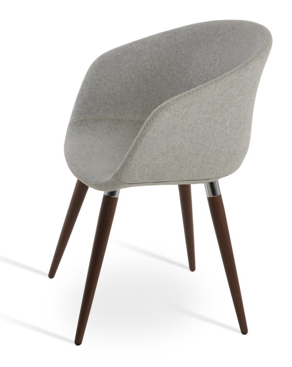 Soho Concept Tribeca Arm Ana Dining Chair - Stylish Ppm Leatherette With Metal Legs, 2-year Warranty, Comfort Fit Silver,Walnut  Soho-concept-dining-chair-06087