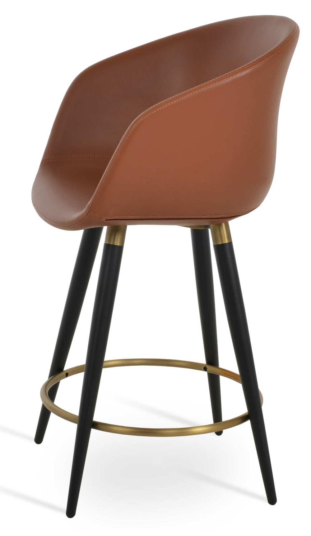 Soho Concept Tribeca Ana Barstools & Counterstools - Elegant Leatherette Seating With Metal & Wood Finish Black,Gold  Soho-concept-dining-chair-07241