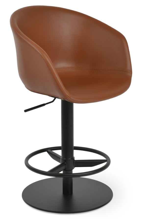 Soho Concept Tribeca Piston Stool With Full Footrest - Adjustable Heights, Stylish Leatherette, 2-year Guarantee Black  Soho-concept-dining-chair-10025