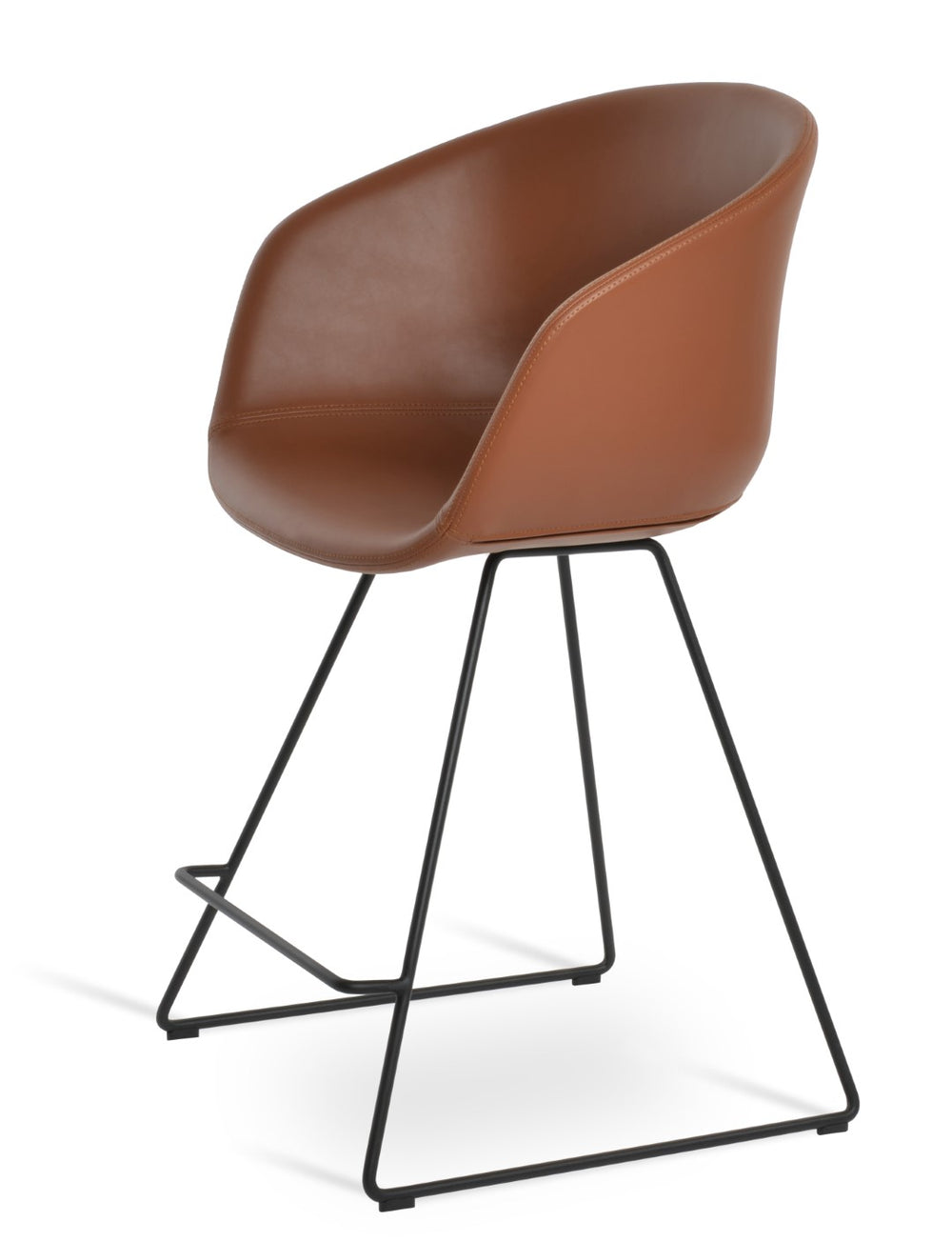 Soho Concept Tribeca Barstools & Counterstools - Stylish Wire Base, Soft Leatherette, 2-year Guarantee, In Stock! Black  Soho-concept-dining-chair-07240