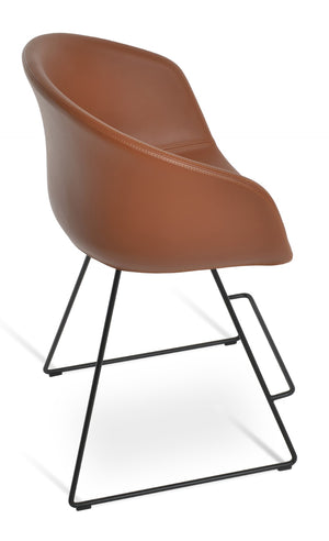 Soho Concept Tribeca Barstools & Counterstools - Stylish Wire Base, Soft Leatherette, 2-year Guarantee, In Stock! Black  Soho-concept-dining-chair-07240
