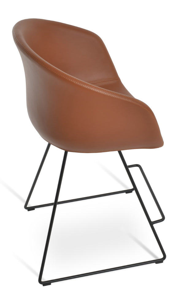 Soho Concept Tribeca Barstools & Counterstools - Stylish Wire Base, Soft Leatherette, 2-year Guarantee, In Stock! Black  Soho-concept-dining-chair-07240