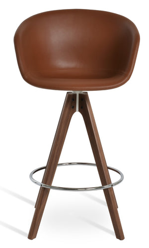 Soho Concept Tribeca Wood Swivel Barstools & Counterstools – Stylish Fabrics, 10-year Guarantee & Durable Design Walnut  Soho-concept-dining-chair-10028