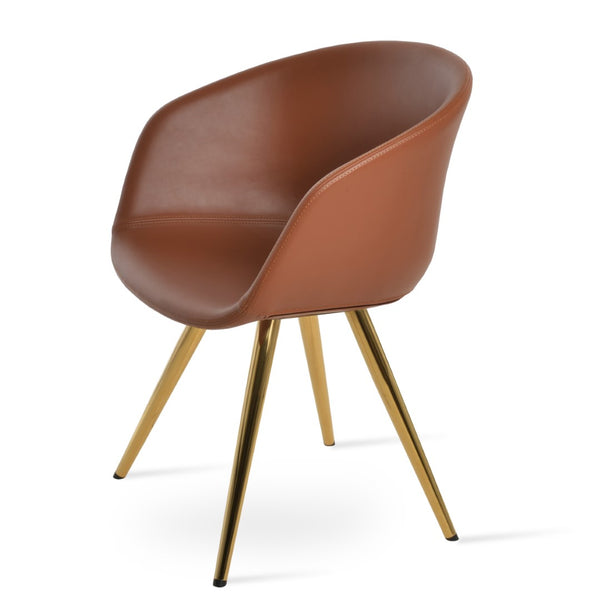 Soho Concept Tribeca Arm Star Dining Chair - Soft Black Leatherette, 2-year Guarantee For Ultimate Comfort! Gold  Soho-concept-dining-chair-06106