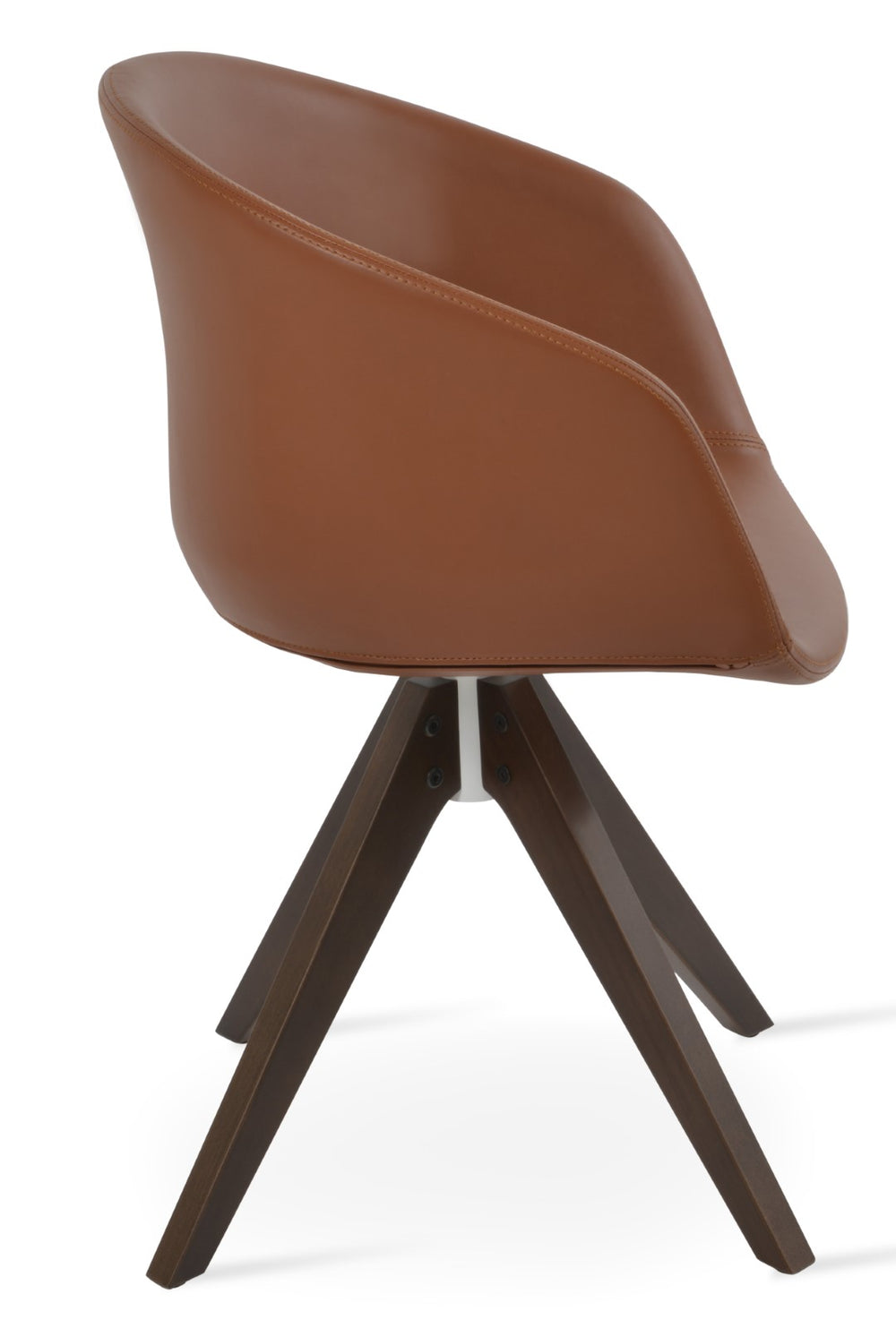 Soho Concept Tribeca Arm Pyramid Swivel Dining Chair – Ergonomic Comfort, Stylish Design, 2-year Guarantee, Leatherette Walnut  Soho-concept-dining-chair-06112