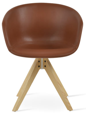 Soho Concept Tribeca Arm Pyramid Swivel Dining Chair – Ergonomic Comfort, Stylish Design, 2-year Guarantee, Leatherette Natural,Ash  Soho-concept-dining-chair-06110