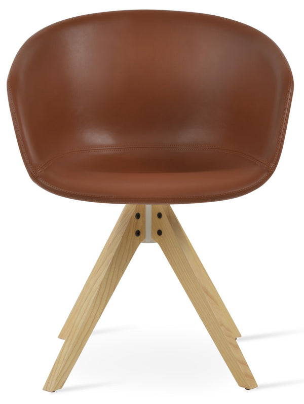 Soho Concept Tribeca Arm Pyramid Swivel Dining Chair – Ergonomic Comfort, Stylish Design, 2-year Guarantee, Leatherette Natural,Ash  Soho-concept-dining-chair-06110