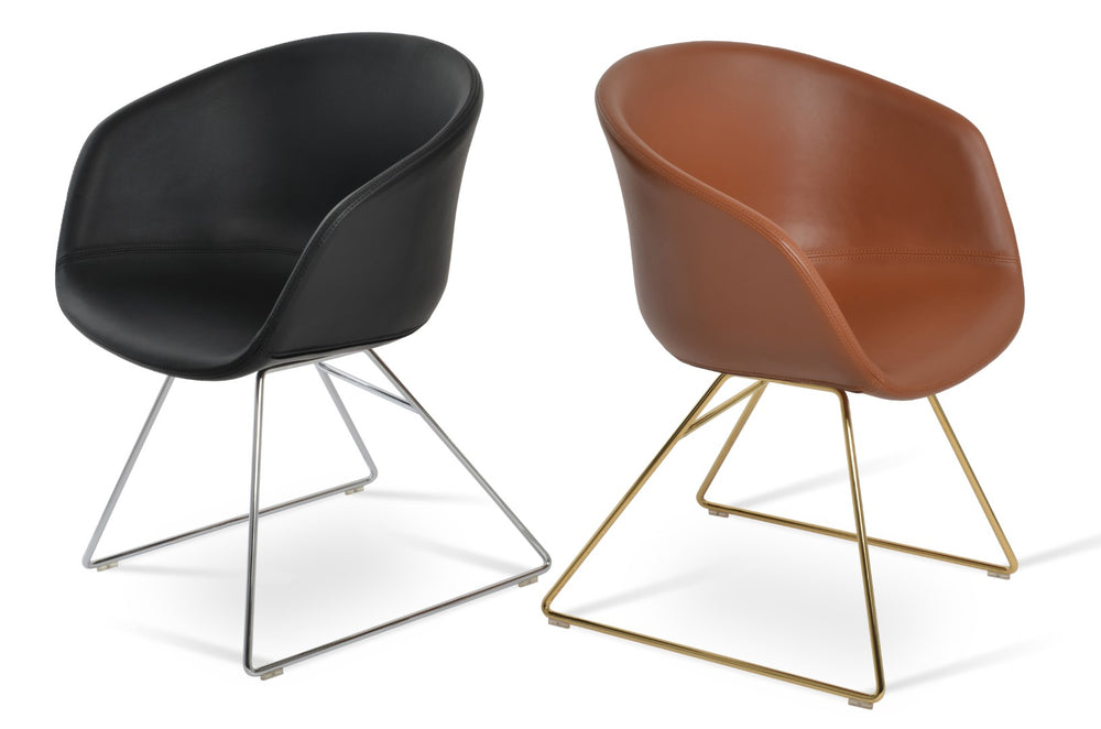 Soho Concept Tribeca Ergonomic Office Chair With Adjustable Height, Leatherette Upholstery & Chrome Finish Options Black,Chrome,Gold  Soho-concept-dining-chair-06104