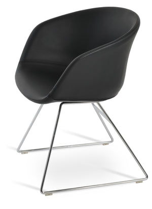 Soho Concept Tribeca Wire Armchair Dining Chair - Stylish Leatherette With Chrome Finish, 2-year Guarantee & Soft Seat Black,Chrome  Soho-concept-dining-chair-06090