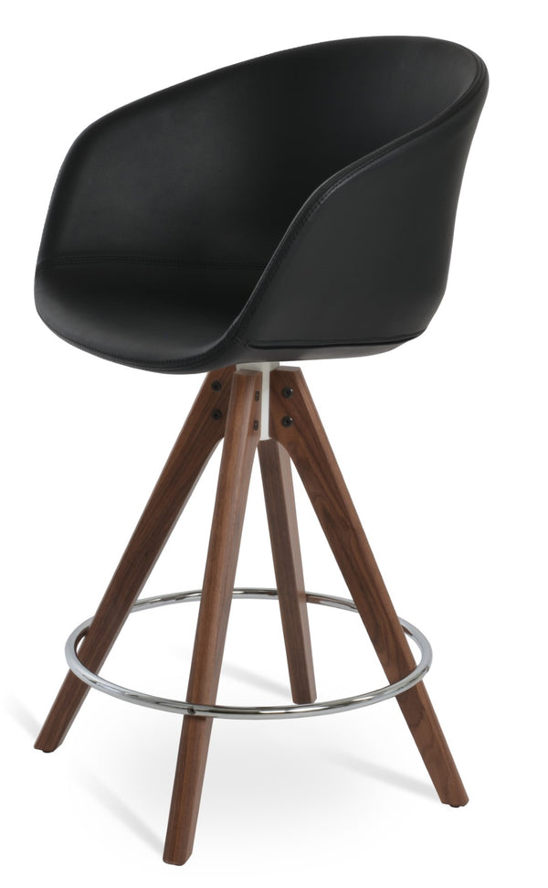 Soho Concept Tribeca Pyramid Barstools & Counterstools - Stylish Leatherette, Solid Wood, 2-year Guarantee! Black,Walnut  Soho-concept-dining-chair-10019