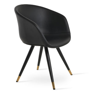 Soho Concept Tribeca Arm Star Dining Chair - Soft Black Leatherette, 2-year Guarantee For Ultimate Comfort! Black,Gold,Brass  Soho-concept-dining-chair-06092