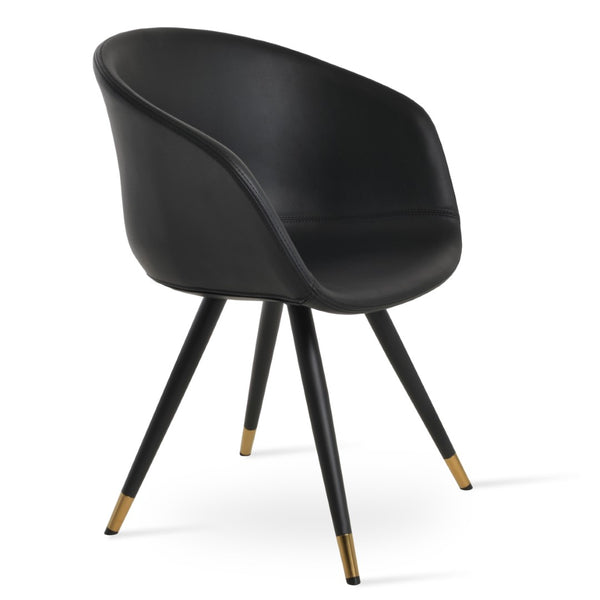 Soho Concept Tribeca Arm Star Dining Chair - Soft Black Leatherette, 2-year Guarantee For Ultimate Comfort! Black,Gold,Brass  Soho-concept-dining-chair-06092
