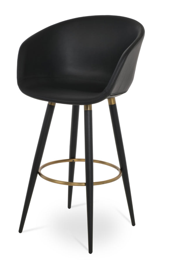 Soho Concept Tribeca Ana Barstools & Counterstools - Stylish Leatherette Design With Chrome Footrests, 2-year Warranty Black,Gold  Soho-concept-dining-chair-10020