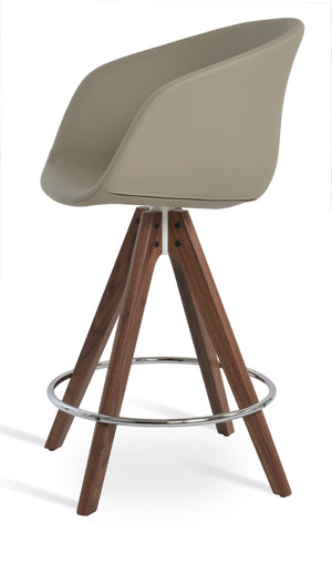 Soho Concept Tribeca Pyramid Barstools & Counterstools - Stylish Leatherette, Solid Wood, 2-year Guarantee! Walnut  Soho-concept-dining-chair-10022