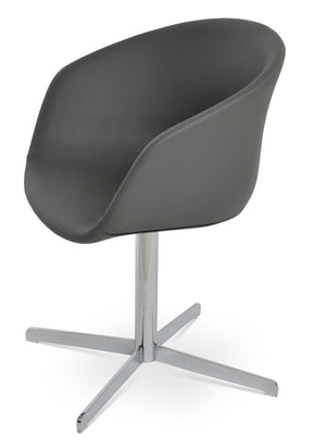 Soho Concept Tribeca Swivel Dining Armchair - Premium Upholstery, Chrome Base, 10-year Guarantee, Stylish Comfort Grey,Chrome  Soho-concept-dining-chair-06102