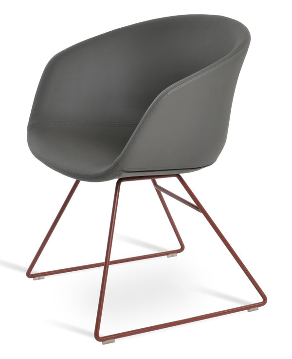Soho Concept Tribeca Wire Armchair Dining Chair - Stylish Boucle, Velvet, Nubuck Options With 10-year Guarantee! Grey,Red  Soho-concept-dining-chair-06103