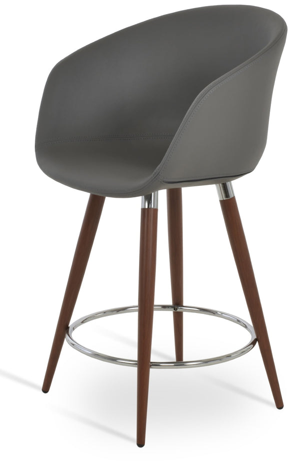 Soho Concept Tribeca Ana Barstools & Counterstools - Stylish Leatherette Design With Chrome Footrests, 2-year Warranty Grey,Walnut  Soho-concept-dining-chair-10024