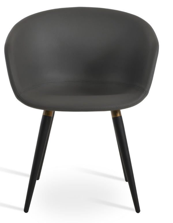 Soho Concept Tribeca Arm Ana Dining Chair - Stylish Ppm Leatherette With Metal Legs, 2-year Warranty, Comfort Fit Grey,Black,Gold  Soho-concept-dining-chair-06101