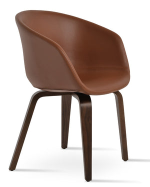 Soho Concept Tribeca Gz.Wood Armchair Dining Chair - Elegant Boucle, Velvet & Nubuck Fabrics With 10-year Guarantee Walnut  Soho-concept-dining-chair-06115