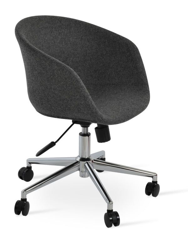 Soho Concept Tribeca Office Chair In Dark Grey Camira Blazer Wool Fabric With 10-year Guarantee & Chrome Base Chrome,Dark Grey  Soho-concept-dining-chair-11983