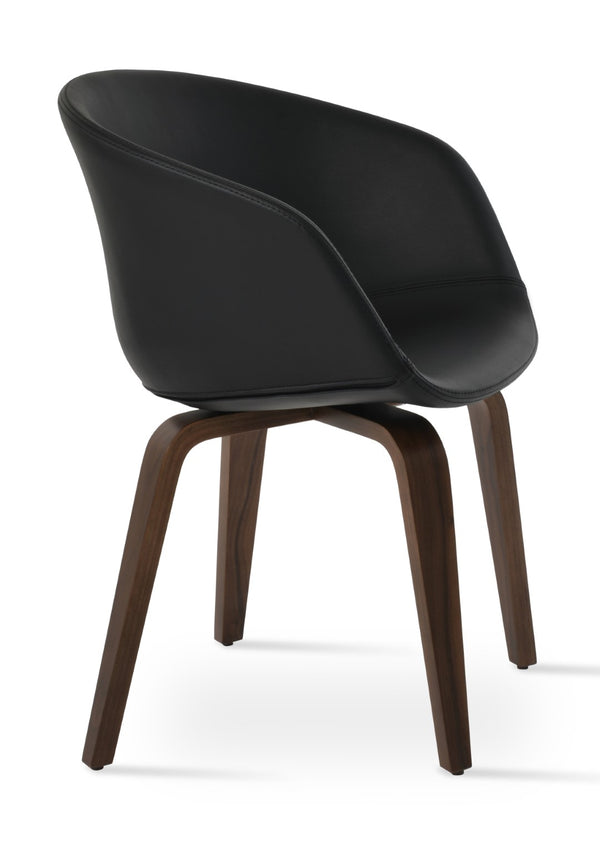 Soho Concept Tribeca Gz.Wood Armchair Dining Chair - Elegant Boucle, Velvet & Nubuck Fabrics With 10-year Guarantee Walnut,Black  Soho-concept-dining-chair-06079