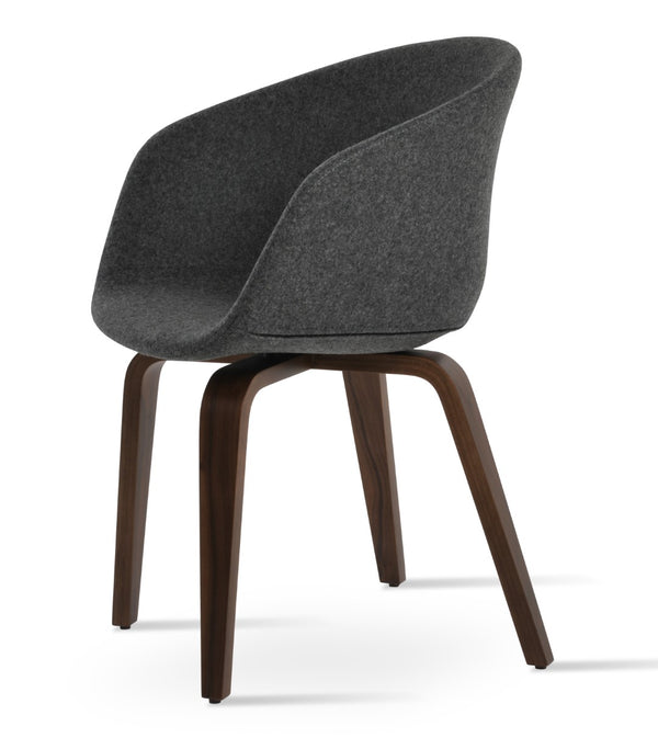 Soho Concept Tribeca Stylish Wood Armchair - Premium Wool Fabric, 10-year Guarantee, Walnut & Dark Grey Finish Walnut,Dark Grey  Soho-concept-dining-chair-06078