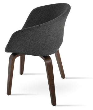 Soho Concept Tribeca Stylish Wood Armchair - Premium Wool Fabric, 10-year Guarantee, Walnut & Dark Grey Finish Walnut,Dark Grey  Soho-concept-dining-chair-06078